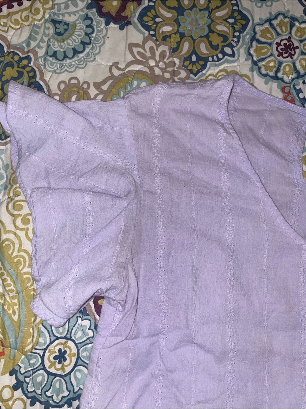 Universal Thread Lavender Eyelet Short Sleeve Top